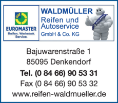 Anzeige Reifen Autoservice Waldmüller