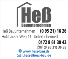 Anzeige Heß Bauunternehmen