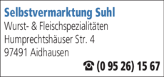 Anzeige Suhl Selbstvermarktung