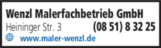 Anzeige Wenzl Malerfachbetrieb GmbH
