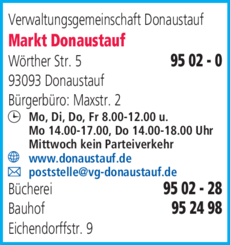 Anzeige Verwaltungsgemeinschaft Donaustauf