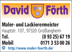 Anzeige Förth David