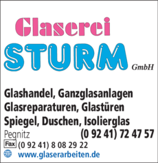 Anzeige Glaserei Sturm GmbH
