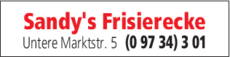 Anzeige Sandys Frisierecke