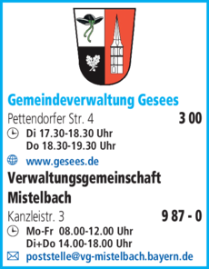 Anzeige Gemeindeverwaltung Gesees