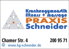 Anzeige Krankengymnastik Schneider H. u. A.
