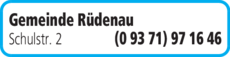 Anzeige Gemeinde Rüdenau