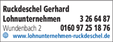 Anzeige Ruckdeschel Gerhard