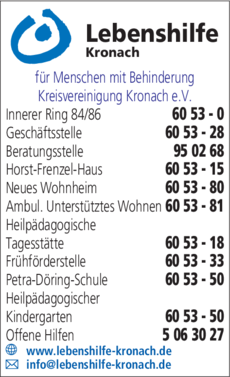 Anzeige Lebenshilfe für Menschen mit Behinderung