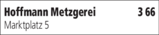 Anzeige Hoffmann Metzgerei