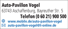 Anzeige Auto - Pavillon Vogel