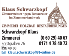 Anzeige Schwarzkopf Klaus