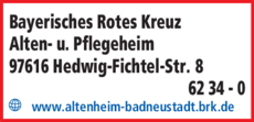 Anzeige Bayerisches Rotes Kreuz Alten- u. Pflegeheim