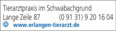 Anzeige Tierarztpraxis im Schwabachgrund