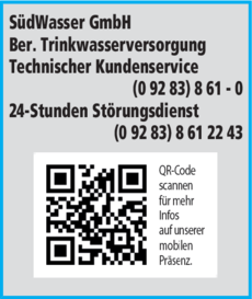Anzeige SüdWasser GmbH