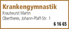 Anzeige Krankengymnastik Krautwurst Martin