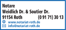 Anzeige Notare Weidlich und Soutier Dr.