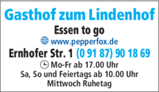 Anzeige Landgasthof zum Lindenhof