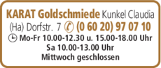 Anzeige KARAT Goldschmiede