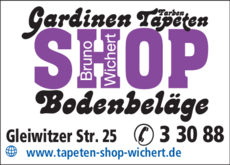 Anzeige Tapeten, Bodenbeläge Wichert