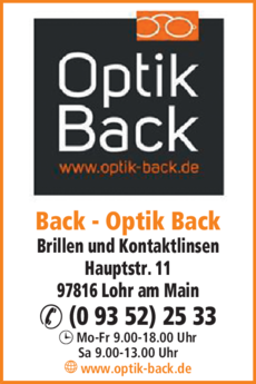 Anzeige Back - Optik Back