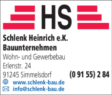 Anzeige Schlenk Heinrich e.K.