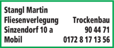 Anzeige Stangl Martin