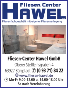Anzeige Fliesen-Center Hawel GmbH