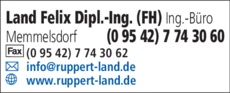 Anzeige Land Felix Dipl.-Ing. (FH) Ruppert & Land GmbH