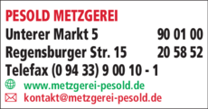 Anzeige PESOLD METZGEREI