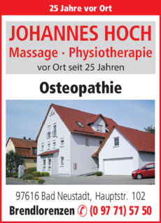 Anzeige Hoch Johannes Krankengymnastik