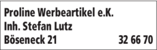 Anzeige Proline Werbeartikel e.K.