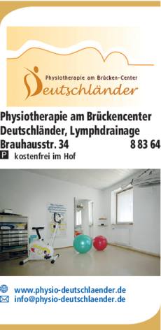 Anzeige Deutschländer Physiotherapie am Brückencenter