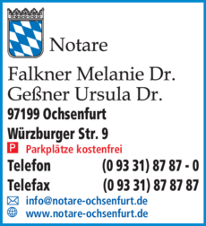 Anzeige Notare Falkner Melanie Dr. u. Geßner Ursula Dr.