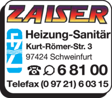 Anzeige Zaiser Heizung