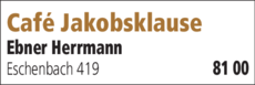 Anzeige Café Jakobsklause