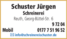 Anzeige Schuster Jürgen