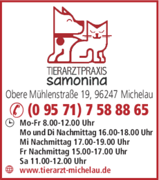 Anzeige Tierarztpraxis Samonina
