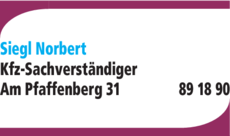 Anzeige Siegl Norbert