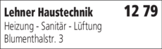 Anzeige Lehner Haustechnik