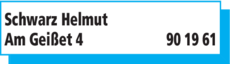 Anzeige Schwarz Helmut