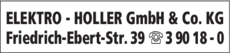 Anzeige ELEKTRO - HOLLER GmbH & Co. KG