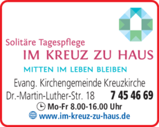 Anzeige Im Kreuz zu Hause