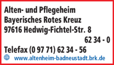 Anzeige Alten- und Pflegeheim Bayerisches Rotes Kreuz
