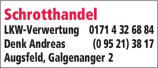 Anzeige Denk LKW-Verwertung/Schrott