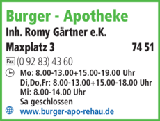 Anzeige Burger - Apotheke