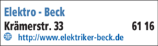 Anzeige Elektro - Beck