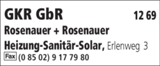 Anzeige GKR GbR Rosenauer + Rosenauer