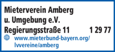 Anzeige Mieterverein Amberg u. Umgebung e.V.