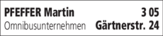 Anzeige Pfeffer Martin